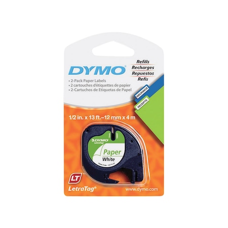 Dymo Dymo LetraTag 1/2 in. W X 156 in. L White Paper Label Maker Tape, PK2 10697